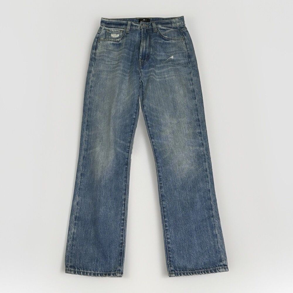 7 For All Mankind Jeans Easy Slim Distressed Women’s Denim Waist 14” Size 27
